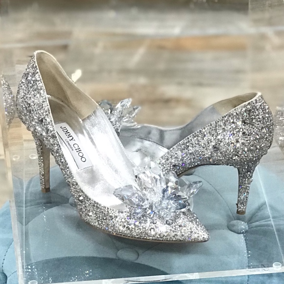 Cinderella Custom Jimmy Choo Glass Bridal Shoe - Picture 5 of 7